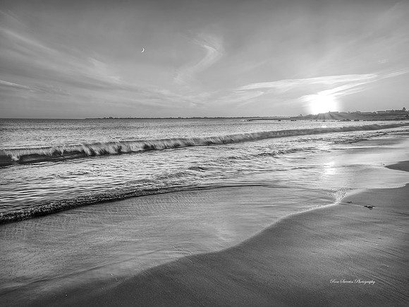 Ocean Shores Sunset Washington BW