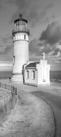 North Head Oregon Lighthouse 2 BW