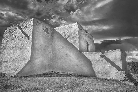 Trampas, NM Church Rear BW