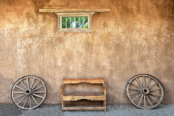 Two Wheels Bench and a Window