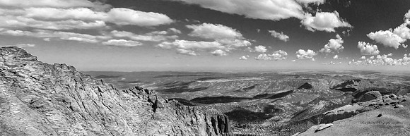 Mt Evans Summit View Pan Colorado BW