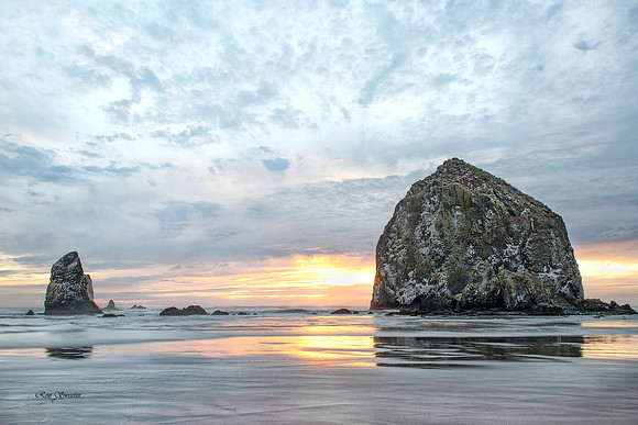Cannon Beach, OR Haystack Rock Sunset 1