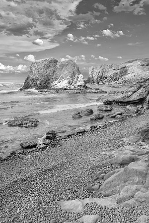 Yaquina Head Oregon Beach View BW