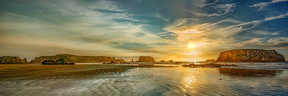 Bandon Beach Oregon Sunset Pan 1 South View