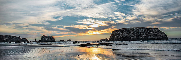 Bandon Beach Sunset Sky Emphasis 36 by 12