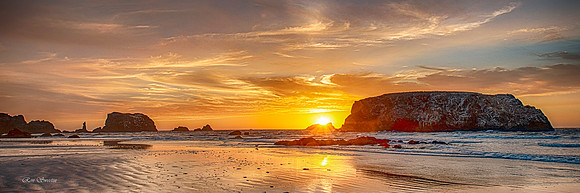Bandon Beach Sunset 8 36 by 12