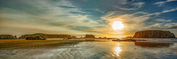 Bandon Beach Sunset 1 36 by 12