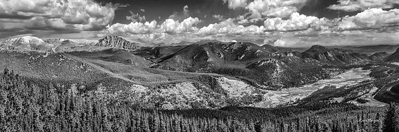 Rainbow Curve Overlook RMNP 36 by 12 BW