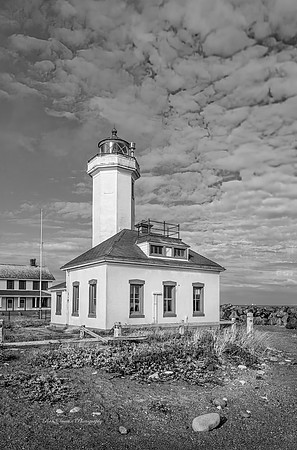Port Townsend Washington Lighthouse BW