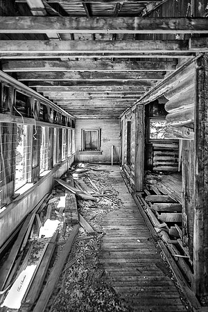 Vindicator Mine House Interior 3 BW Victor CO