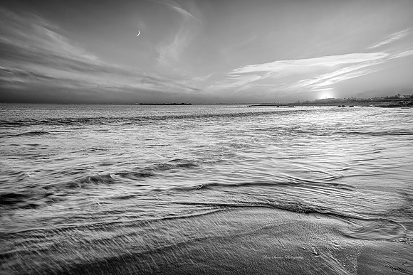 Ocean Shores Sunset 3 Washington BW